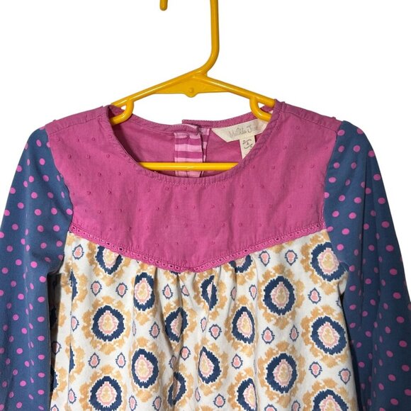 Matilda Jane Girls Long Sleeve Tunic Top With Button Back & Pink Polka Size 4 - Picture 3 of 7